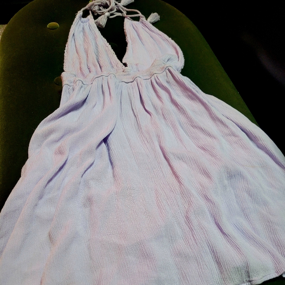 Lovely Little Mauve/ Lavender Halter Summer Dress. 100% Rayon Size S/XS